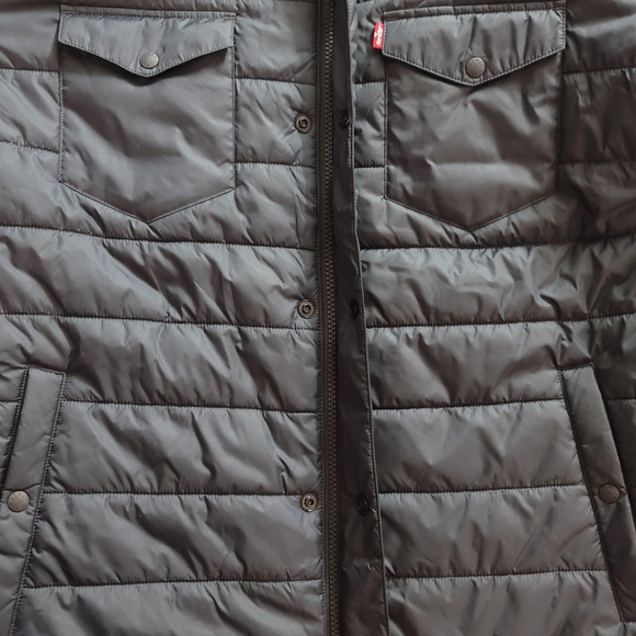 Levi's Mens Black Quilted Shirt Jacket Midweight - Picture 4 of 10